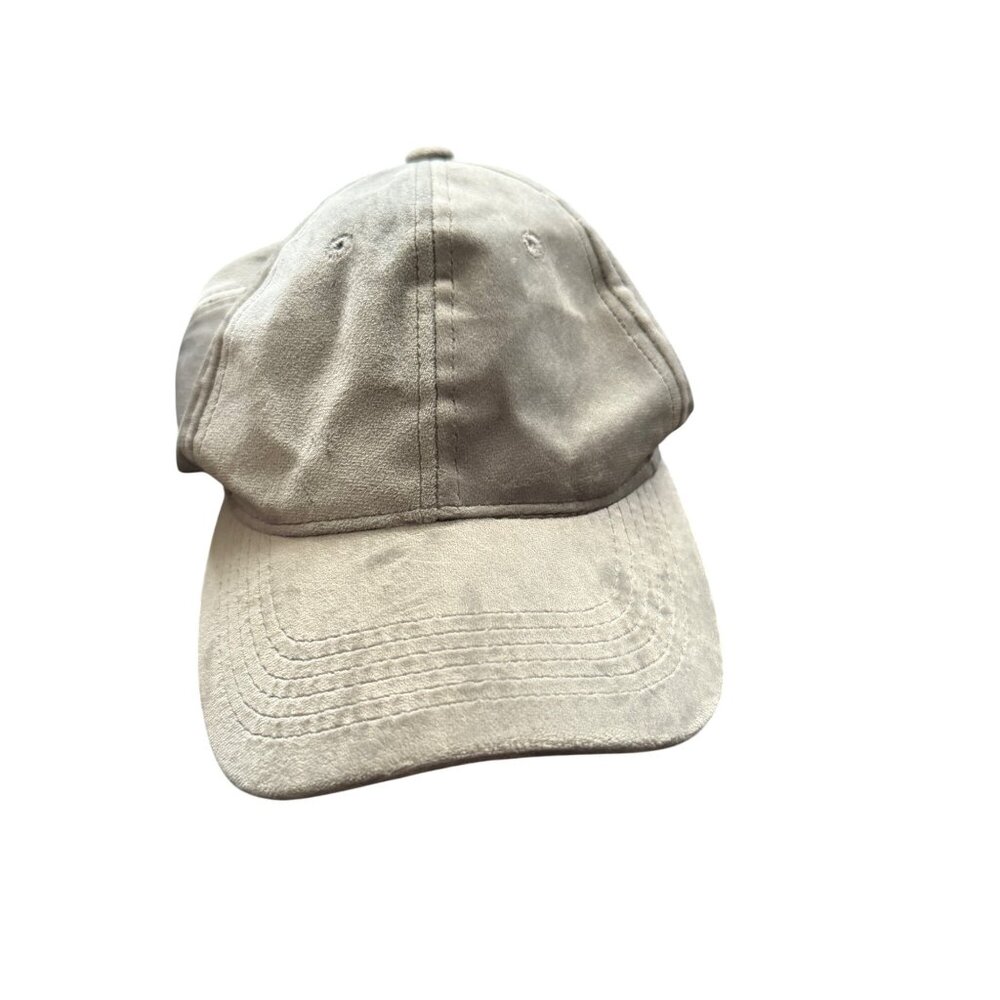 David & Young Gray Velvet Baseball Cap Adjustable One Size 100% Polyester Casual